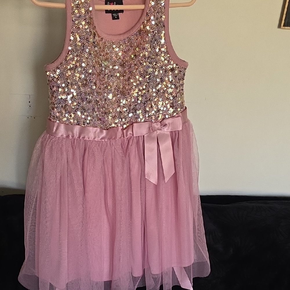 💚5/$20💚Girls Pink Sequin Tulle Party Dress